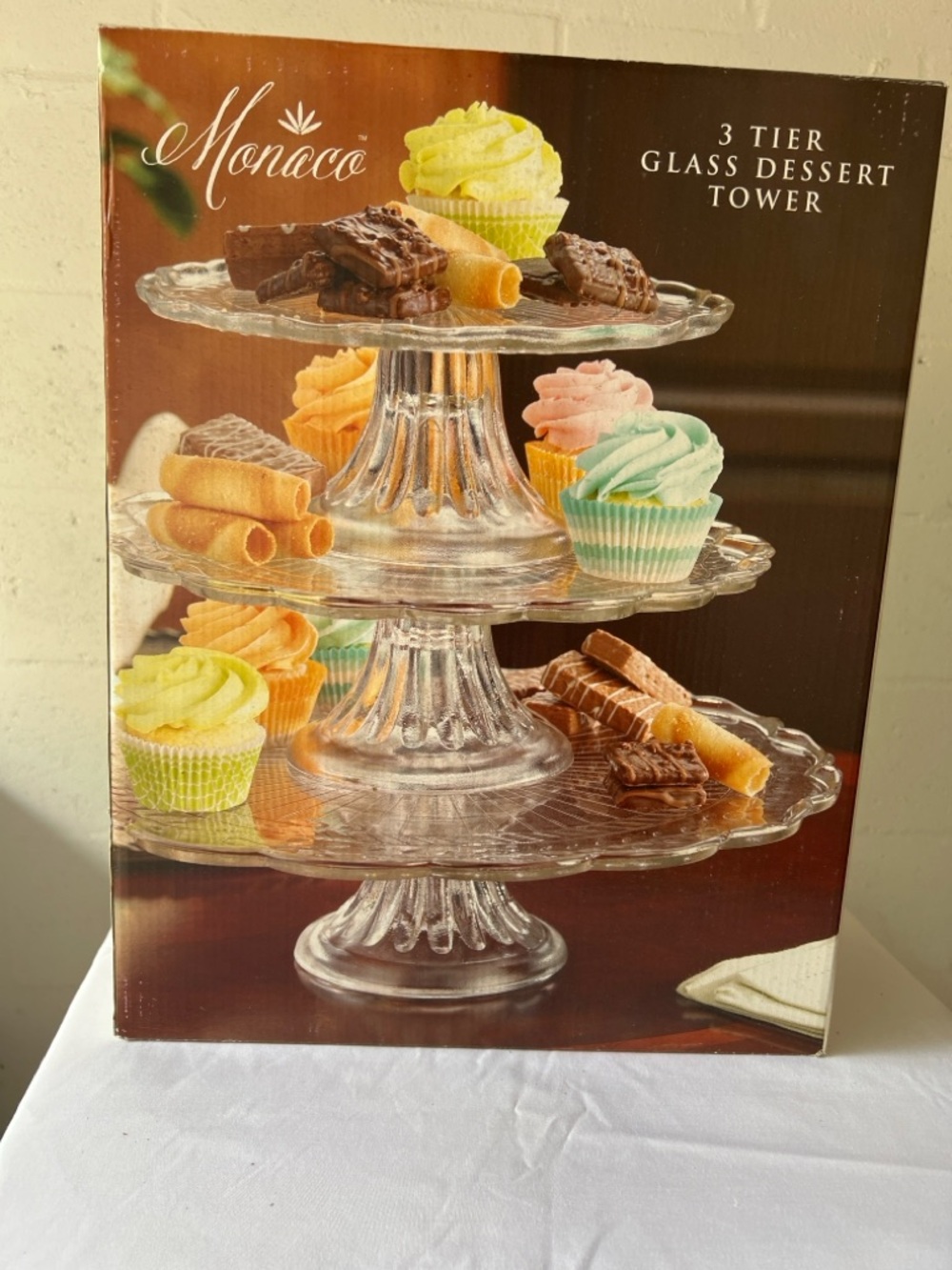 Monaco Clear Glass 3-Tier Dessert Stand